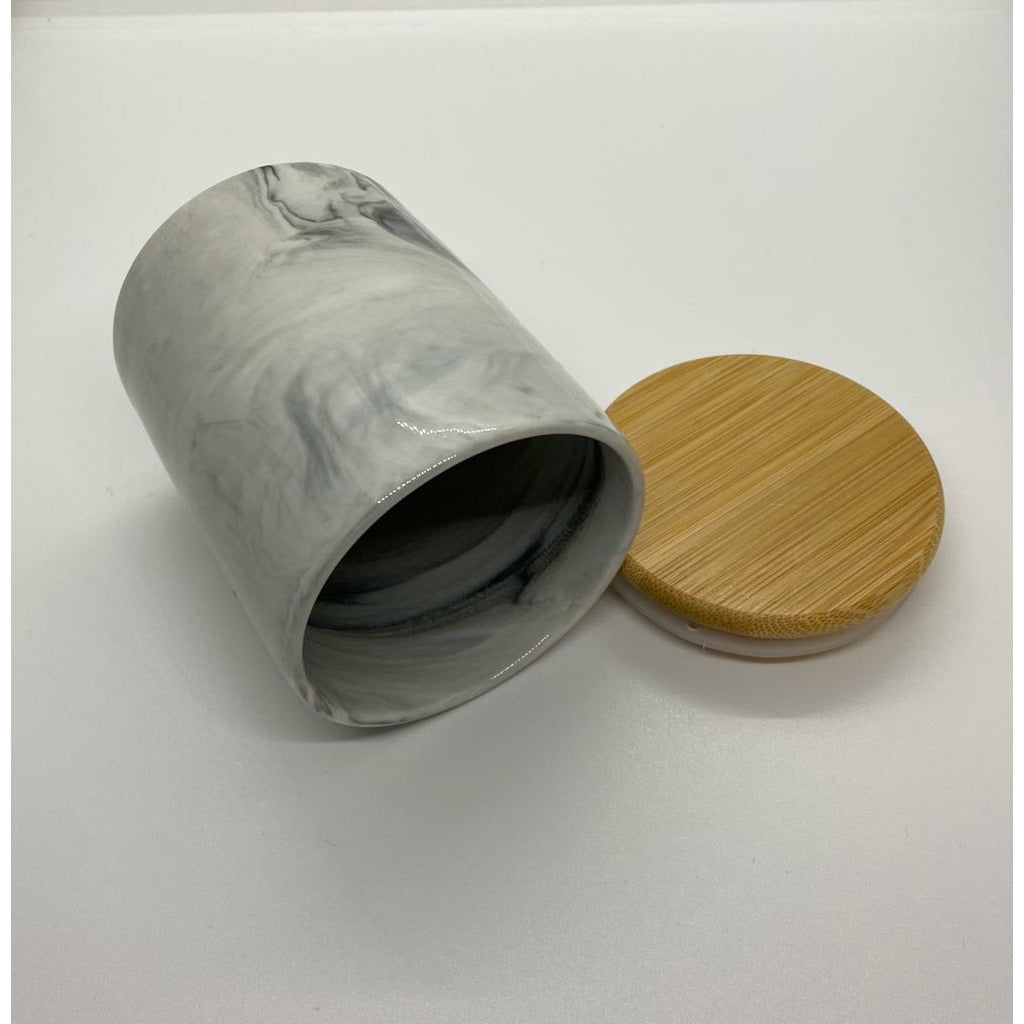 Gray Ceramic marble Jar (320ml)