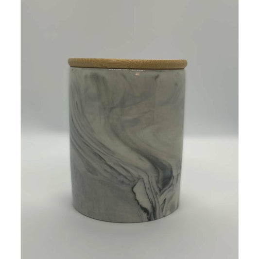 Gray Ceramic marble Jar (320ml)